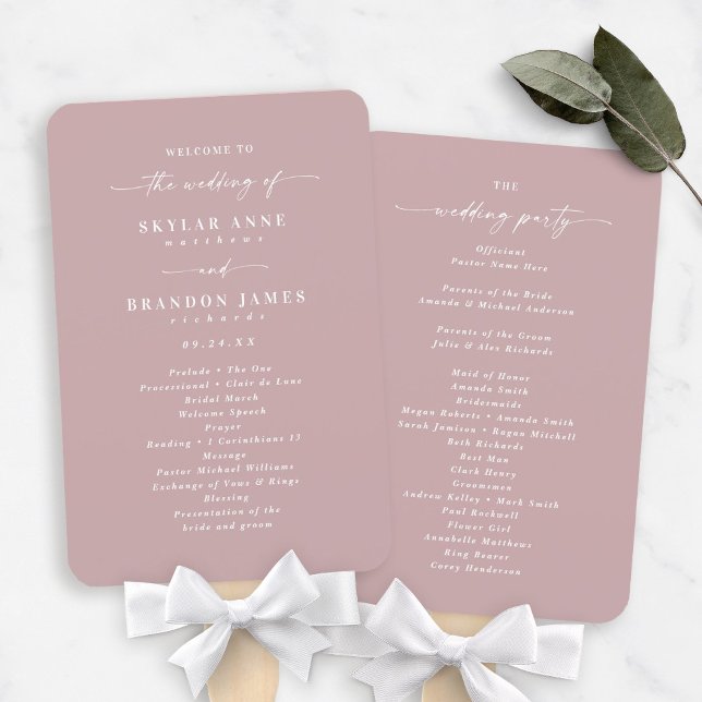 Éventail Programme de cérémonie de mariage simple et uni po (Créateur téléchargé)