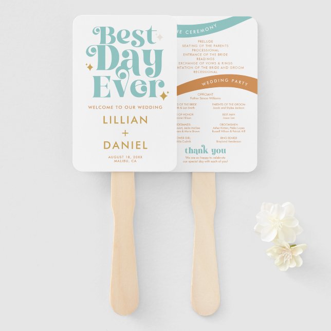 Éventail Programme de couleurs Modern Retro Beachy (Devant et derrière)