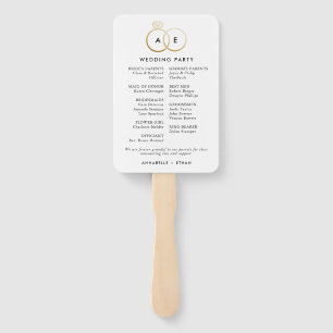 Éventail Programme de la cérémonie des anneaux de Mariage d