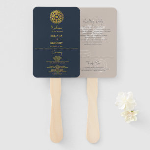 Éventail Programme de mariage à la boussole du passeport de