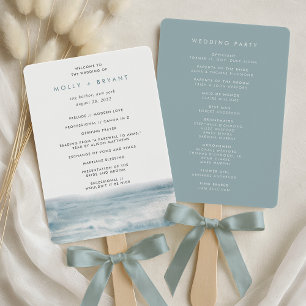 Éventail Programme de mariage à l'aquarelle de la marée bas