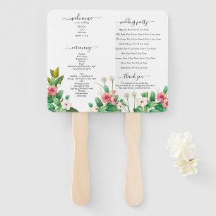 Éventail Programme de mariage à l'aquarelle Fleurs sauvages