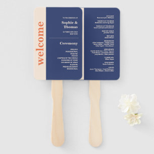 Éventail Programme de mariage à typographie moderne et auda