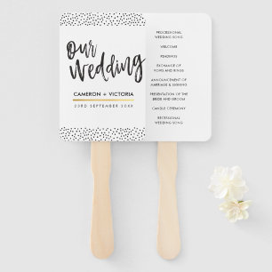 Éventail PROGRAMME DE MARIAGE AMATEUR élégant confetti chic