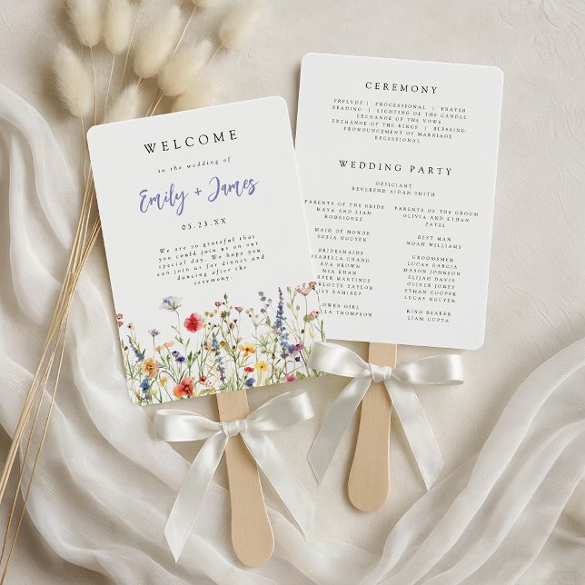 Éventail Programme de mariage aux fleurs sauvages (Créateur téléchargé)
