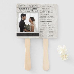 Éventail Programme de mariage avec photo de journal chronol
