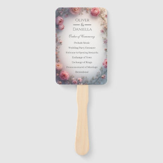 Éventail Programme de mariage chrétien floral minimaliste