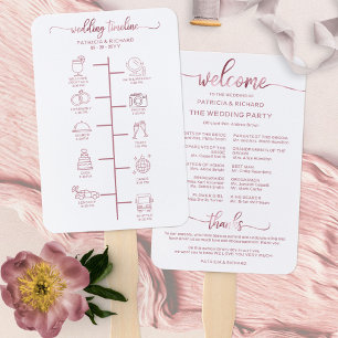 Éventail Programme de Mariage Cocktail - Icon Bienvenue de 