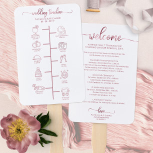 Éventail Programme de Mariage Cocktail - Icon Bienvenue de 