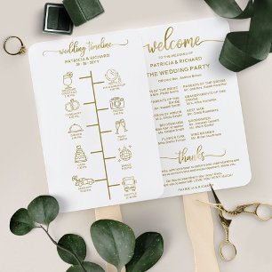 Éventail Programme de Mariage Cocktail - Icon Bienvenue de 