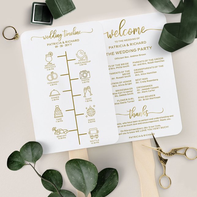 Éventail Programme de Mariage Cocktail - Icon Bienvenue de  (Créateur téléchargé)