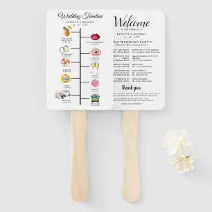 Éventail Programme de Mariage Cocktail - Icône de Bienvenue