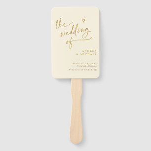 Éventail Programme de mariage crémeux et Gold Fun