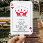 Éventail Programme de mariage de cartes de poker King & Que<br><div class="desc">Cool roi et reine des coeurs jouant carte mariage ventilateur programme de mariage. Personnalisez-le avec les détails de votre événement. Idéal pour un poker ou une fête thématique à Las Vegas.</div>