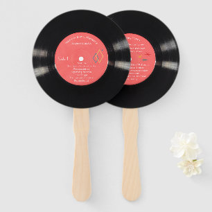 Éventail Programme de mariage de disques vinyles de style l