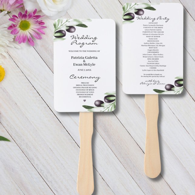 Éventail Programme de mariage de la Branche d'Olivier Ensem (Créateur téléchargé)