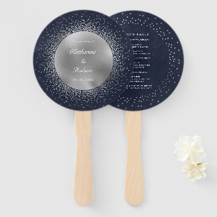 Éventail Programme de mariage de la lune d'argent céleste V