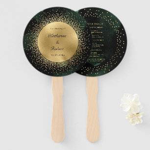 Éventail Programme de mariage de lune d'or céleste Ventilat