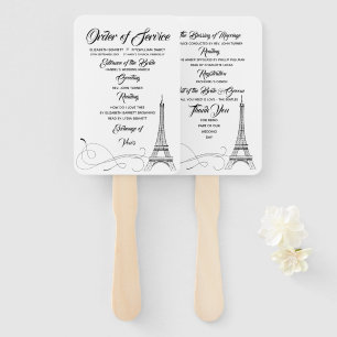 Éventail Programme de Mariage des Doodles Parisiens