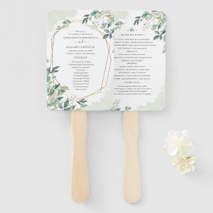 Éventail Programme de mariage des Feuilles de l'Eucalyptus