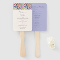 Programme de mariage des fleurs de broderie violet