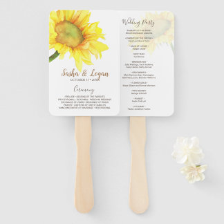 Éventail Programme de mariage des tournesols du Sud