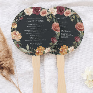 Éventail Programme de mariage du jardin en clair de lune