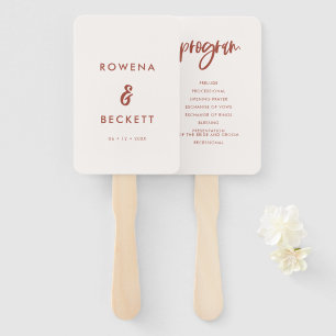 Éventail Programme de mariage élégant à neige rose