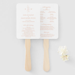 Éventail Programme de mariage élégant botanique pêche propr