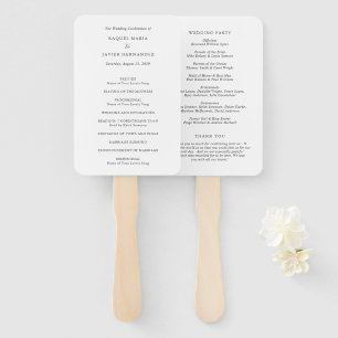 Éventail Programme de mariage élégant classique