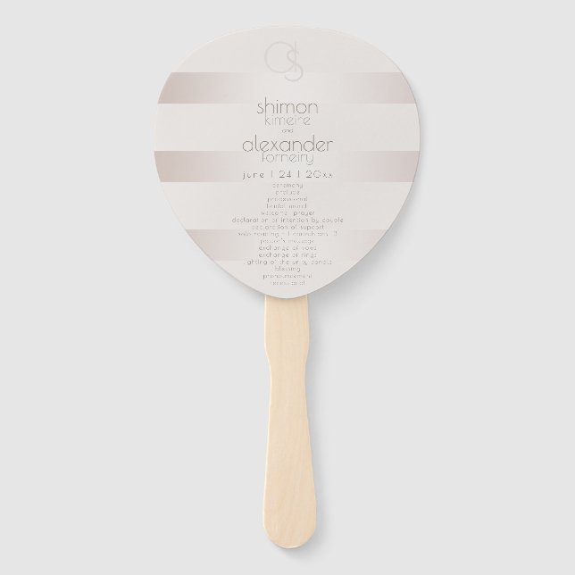 Éventail Programme de mariage Élégant moderne Blush Pearl S (Devant)