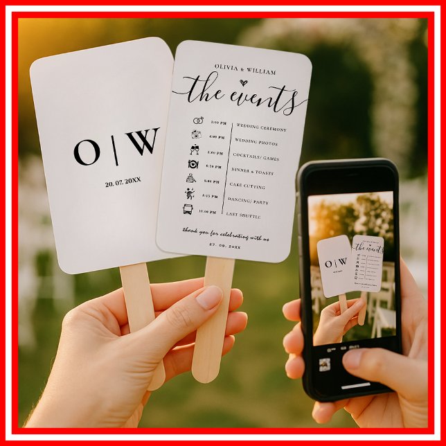 Éventail Programme de Mariage Élégant Ordre des Événements (Créateur téléchargé)