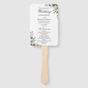 Éventail Programme de mariage Eucalyptus Ventilateur manuel