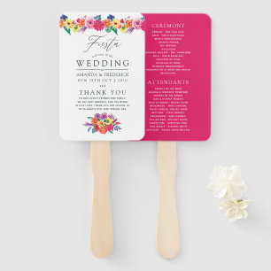 Éventail Programme de mariage Fête florale aquarelle