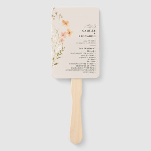 Éventail Programme de mariage Fleur sauvage Boho Ventilateu