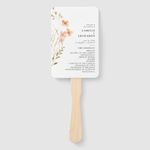 Éventail Programme de mariage Fleur sauvage Boho Ventilateu