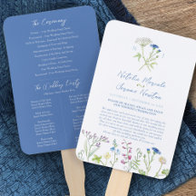 programme de mariage fleur sauvage en bleu d'aquar