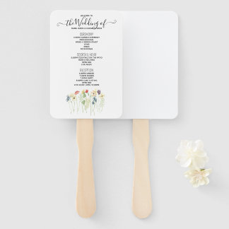 Éventail Programme de mariage Fleur sauvage simple Ventilat
