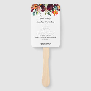 Éventail Programme de mariage floral d'automne frais