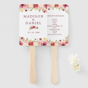 Éventail Programme de mariage floral de Bourgogne