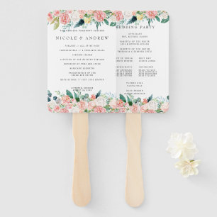 Éventail Programme de mariage floral d'été rougissant à la