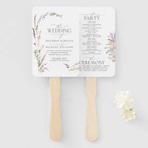 Éventail Programme de mariage floral Fleur sauvage tendance