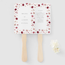 Programme de mariage floral rouge rose et crème pr