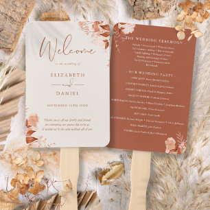Éventail Programme de mariage floral rustique d'automne