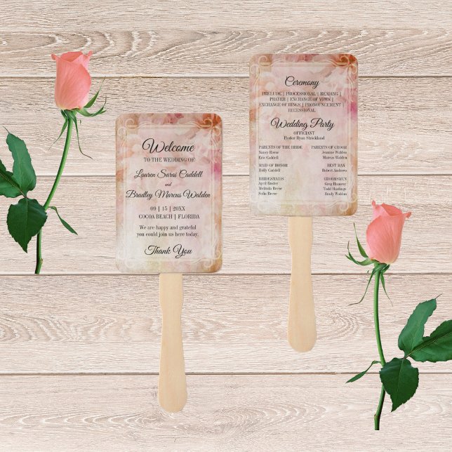 Éventail Programme de mariage floral vierge (Créateur téléchargé)