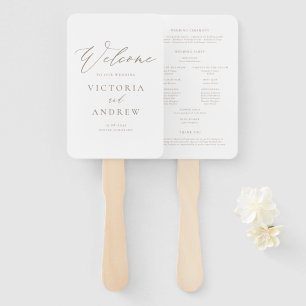Éventail Programme de mariage formel à typographie simple T