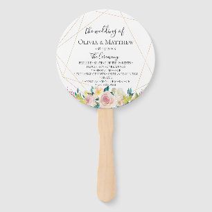 Éventail Programme de mariage géométrique florissant