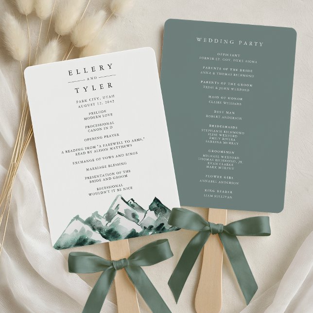 Éventail Programme de mariage Highland | Montagne (Créateur téléchargé)