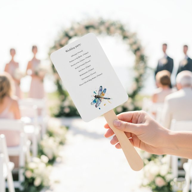 Éventail Programme de mariage libellule, personnalisé (Créateur téléchargé)