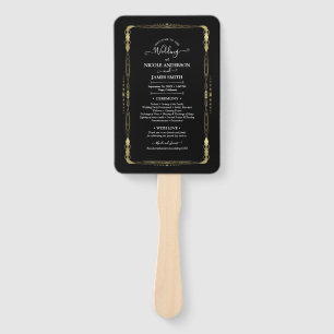 Éventail Programme de mariage minimal moderne glamour or et